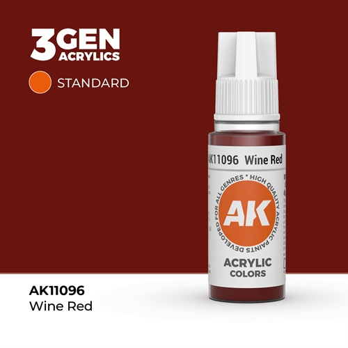 AK11096 Acrylfarbe, 17 ml, Weinrot - Standard
