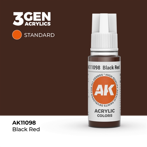 AK11098 Acrylfarbe, 17 ml, Schwarzrot - Standard
