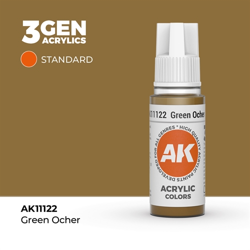 AK11122 Acrylfarbe, 17 ml, grüner Ocker - Standard