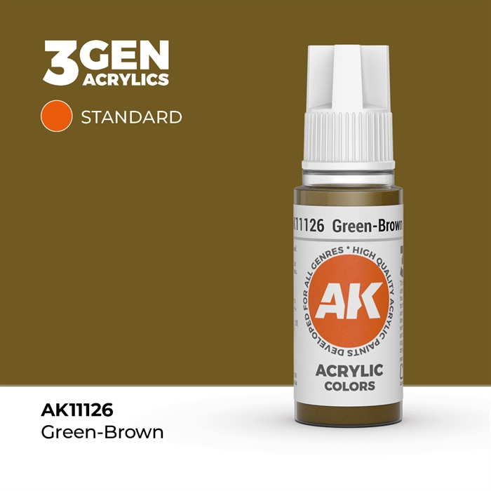 AK11126 Acrylfarbe, 17 ml, grünbraun - Standard