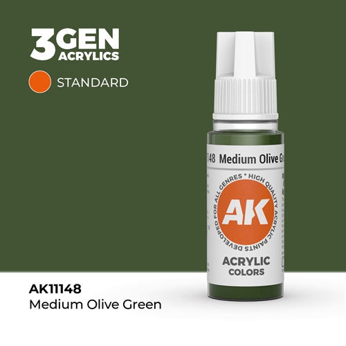 AK11148 Acrylfarbe, 17 ml, mittleres Olivgrün - Standard