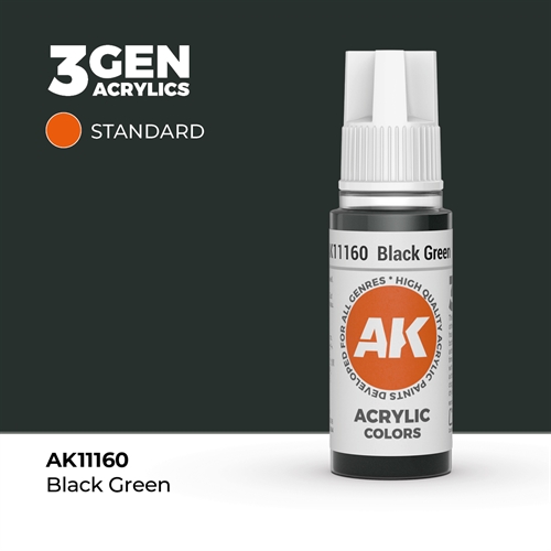 AK11160 Acrylfarbe, 17 ml, Schwarzgrün - Standard