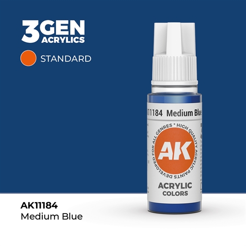 AK11184 Acrylfarbe, 17 ml, Mittelblau - Standard