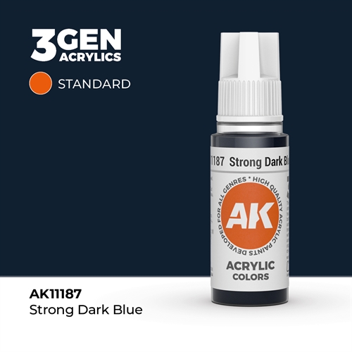 AK11187 Acrylfarbe, 17 ml, kräftiges Dunkelblau - Standard
