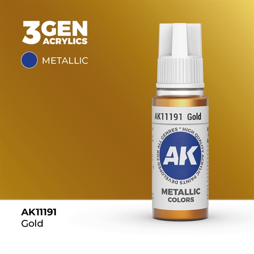 AK11191 Acrylfarbe, 17 ml, Gold - Metallic