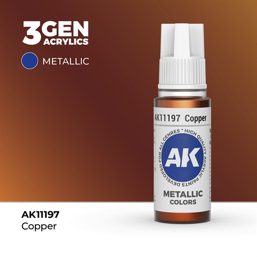 AK11197 Acrylfarbe, 17 ml, Kupfer - Metallic