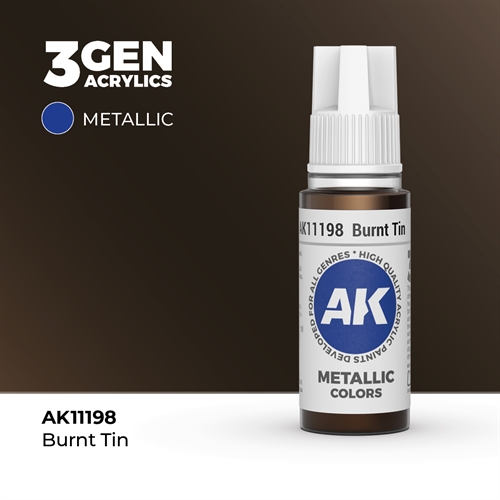 AK11198 Acrylfarbe, 17 ml, gebrannte Dose – Metallic