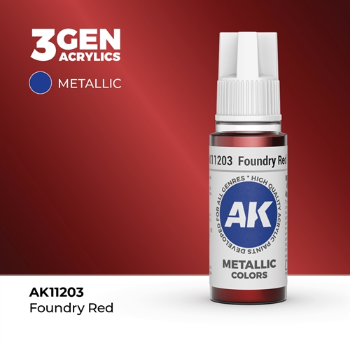 AK11203 Acrylfarbe, 17 ml, Gießereirot - Metallic