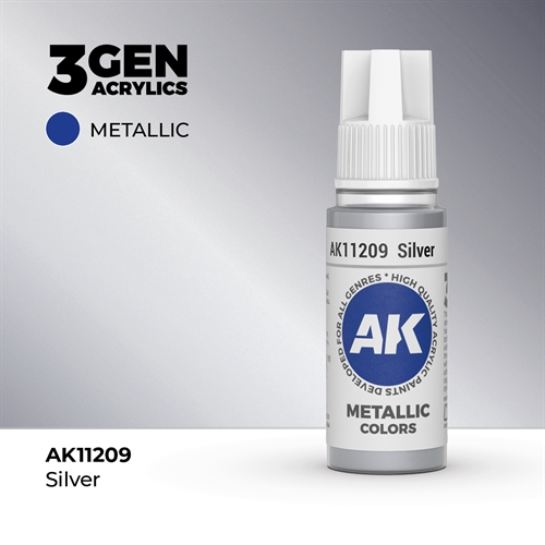 AK11209 Acrylfarbe, 17 ml, Silber - Metallic