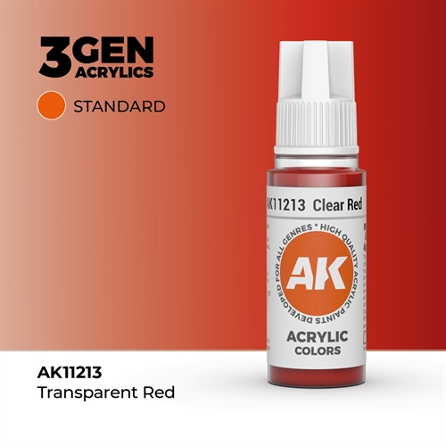 AK11213 Acrylfarbe, 17 ml, klares Rot - Standard