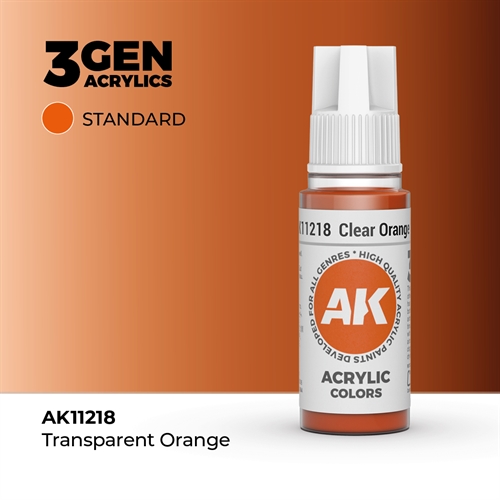 AK11218 Acrylfarbe, 17 ml, klares Orange – Standard