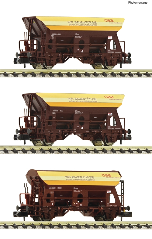 Fleischmann 6660057 3-tlg. Set: Schotterwagen, ÖBB