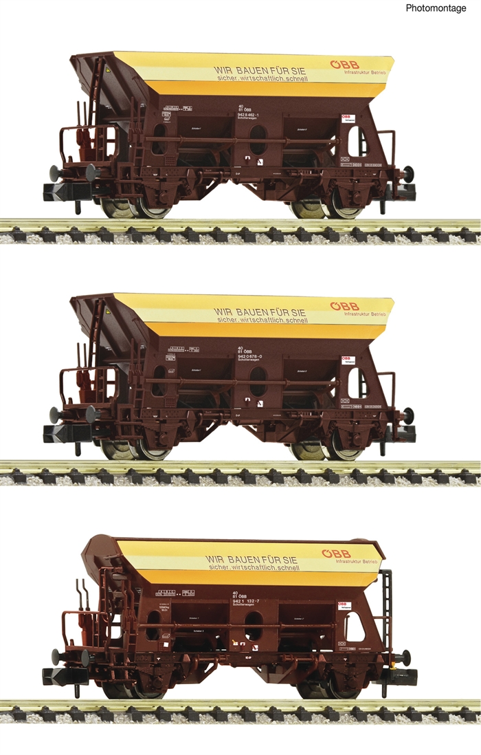 Fleischmann 6660057 3-tlg. Set: Schotterwagen, ÖBB