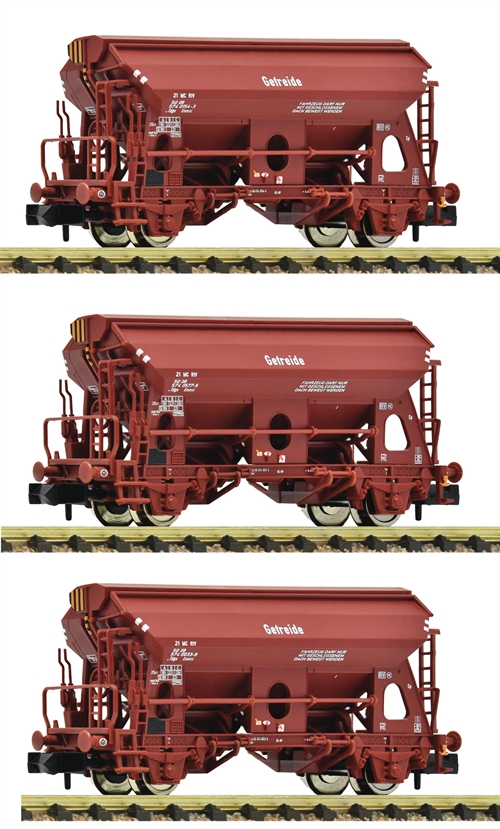 Fleischmann 6660071 3-teiliges Set: Selbstladende Güterwagen, DR, Spur N