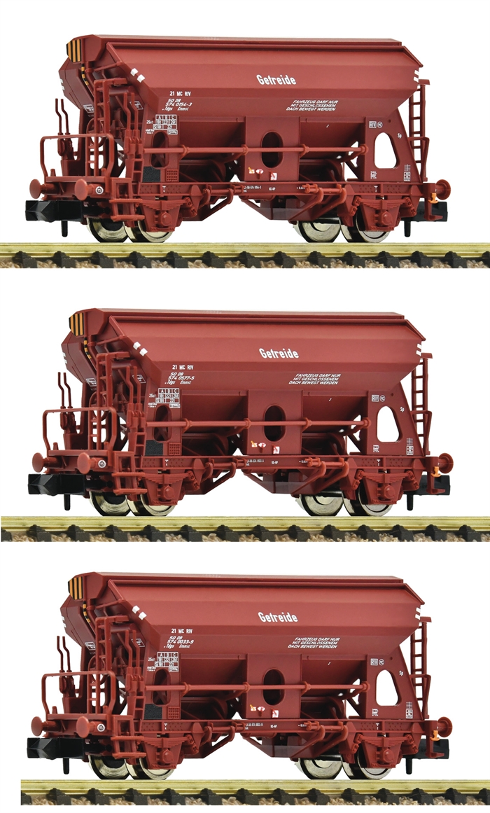 Fleischmann 6660071 3-teiliges Set: Selbstladende Güterwagen, DR, Spur N