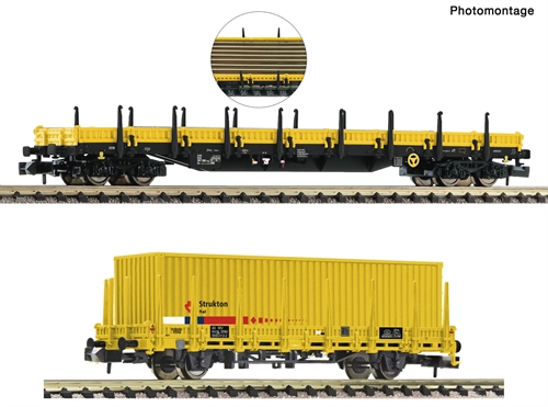 Fleischmann 880908 2-tlg. Set: Rungenwagen, Strukton Rail