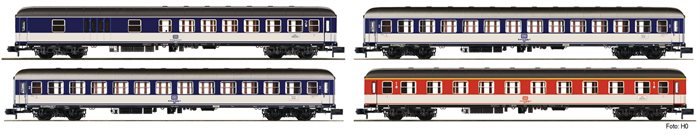 Fleischmann 881908 4-tlg. Set „Popfarbener DC-Zug“, DB, ep IV, SPUR N