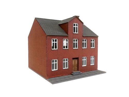 Hobbytrade 87227 Rotes Stadthaus mit Zweig, H0