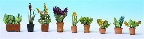Noch 14011 Blumenarrangement, 9 Töpfe mit Blumen, H0
