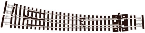 Peco SL-E386 Bogenweiche, rechts, doppelter Radius, Code 55
