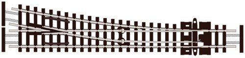Peco SL-E395 Weiche, rechts, mittlerer Radius, Code 80