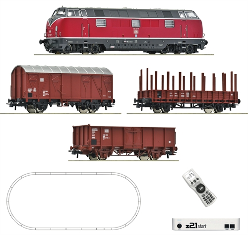 Roco 5110008 z21 Start Digitalset: Diesellokomotive BR 221 mit Güterzug, DB, H0