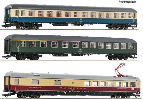 Roco 6200052 3-teiliges Set 2: D 377 „Hispania-Express“, DB, Folge IV, DC, H0 