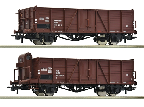  Roco 6600123 2-teiliges Set: Offene Güterwagen, ÔBB, Folge IV, H0
