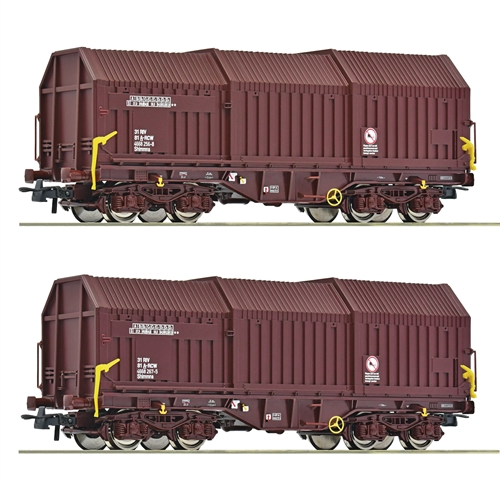 Roco 6600132 2-teiliges Set: Teleskop-Schiebedachwagen, ÔBB