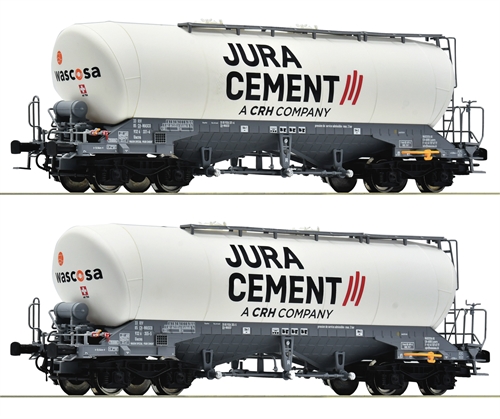 Roco 6600191 2-piece set: Silo tankers, Jura Cement/Wascosa, H0