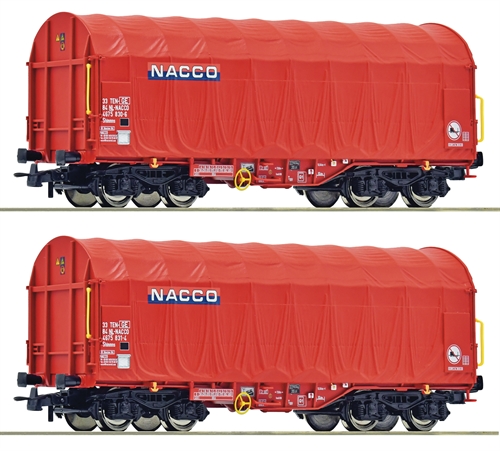 Roco 6600226 2-teiliges Set: Schiebeplanenwagen, NACCO, H0