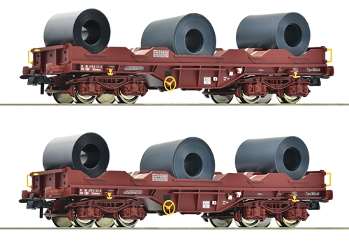  Roco 76338 2-teiliges Set: Coiltransportwagen, SNCB, Ep. V-VI, H0