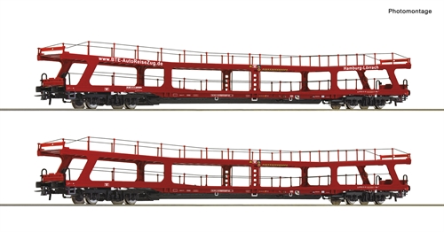 Roco 77047 2-teiliges Set Autotransportwagen, BTE, Ep VI, H0