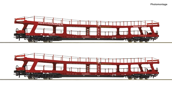 Roco 77047 2-teiliges Set Autotransportwagen, BTE, Ep VI, H0