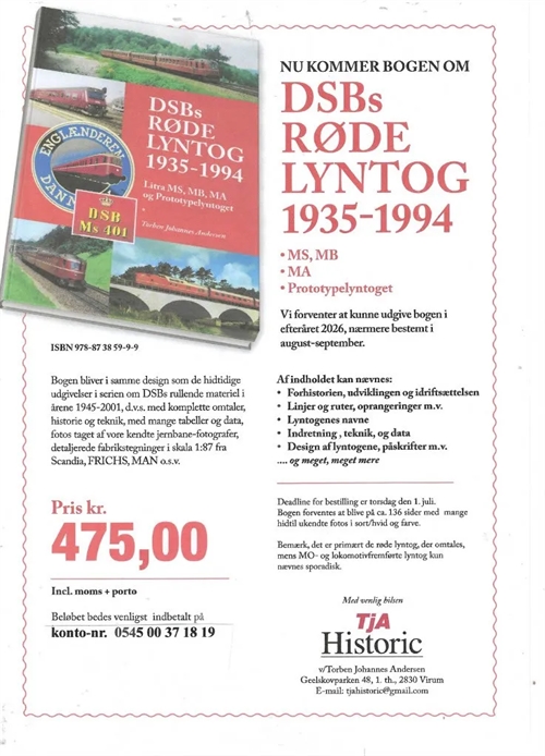 Historische 8 rote Schnellzüge der DSB (1935–1994), Erscheinungsdatum 2026