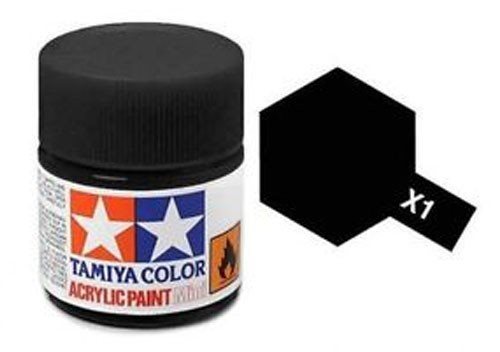 Tamiya 81501 Acrylfarbe, X-01, Schwarz 10 ml