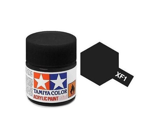 Tamiya 81701 Acrylfarbe, XF01, Mattschwarz, 10 ml