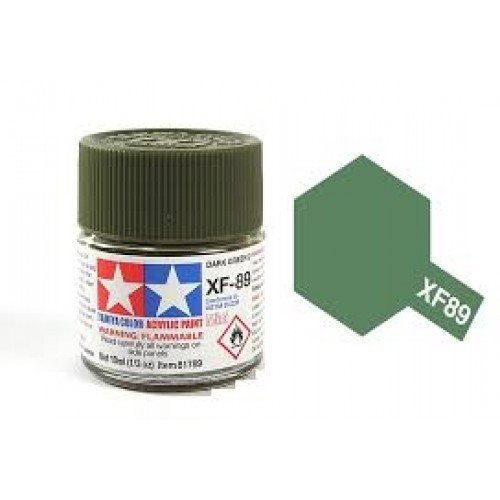 Tamiya 81789 Acrylfarbe, XF89, Dunkelgrün 2, 10 ml