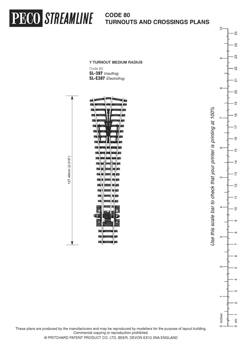 Peco sl-397 Y-Weiche, mittlerer Radius Electrofrog, Code 80, Spur N