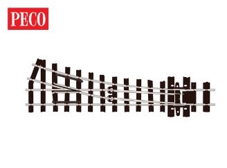 Peco SL-e496 Weiche, mittlerer Radius, links, Schmalspur Code 80