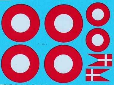 DMC Abziehbilder F-84 RDAF Dänische Flaggen und Kokarden 1:32