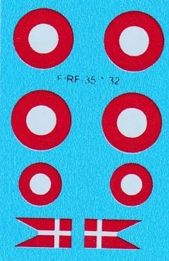 DMC Decals RF-35 Draken RDAF Dänische Flaggen und Kokarden 1:32