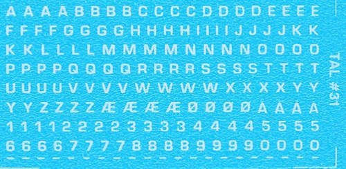 DMC Decals 31H RDAF Buchstaben und Zahlen - weiße Decals, 1,5 mm hoch