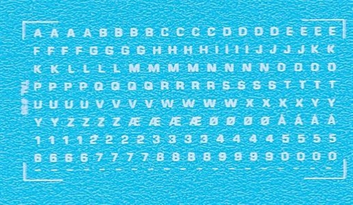 DMC Decals 36H RDAF Buchstaben und Zahlen - weiße Abziehbilder, 2 mm hoch