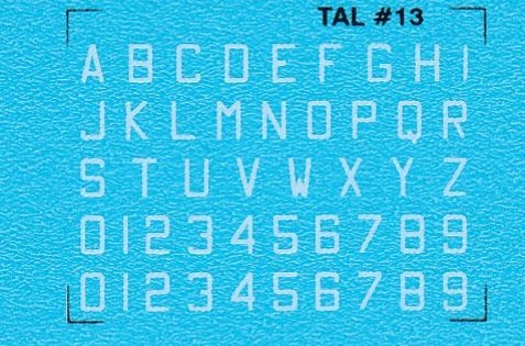 DMC Decals 13H RDAF Buchstaben und Zahlen - weiße Aufkleber, 3 mm hoch