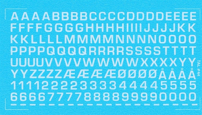 DMC Decals 44H RDAF Buchstaben und Zahlen - weiße Abziehbilder, 4 mm hoch