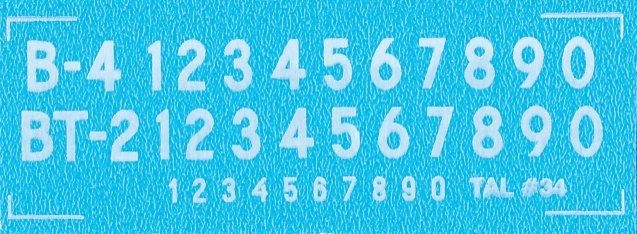 DMC Decals 34H RDAF Buchstaben und Zahlen - weiße Decals, 4 mm hoch