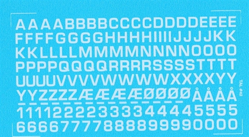 DMC Decals 42H RDAF Buchstaben und Zahlen - weiße Abziehbilder, 5 mm hoch