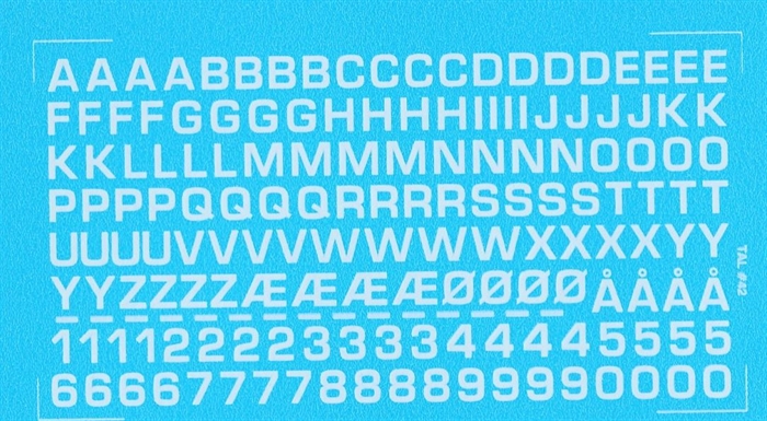DMC Decals 42H RDAF Buchstaben und Zahlen - weiße Abziehbilder, 5 mm hoch