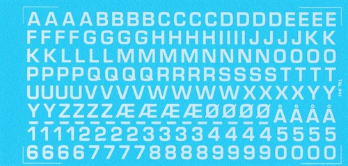 DMC Decals 41H RDAF Buchstaben und Zahlen - weiße Decals, 6 mm hoch
